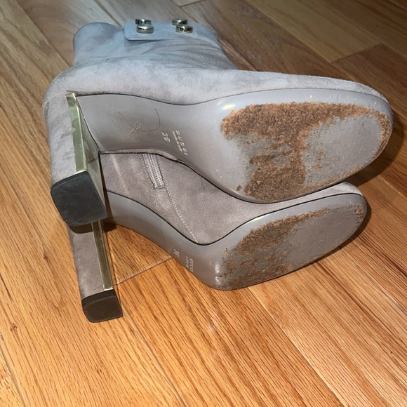 Gucci grey suede Vernice block heel ankle boots size 36 (6 US) - Picture 7 of 11